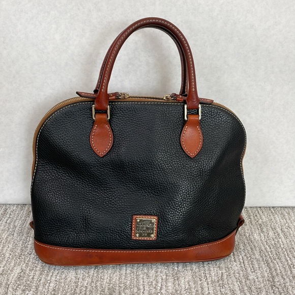 Dooney & Burke Vintage 1975 Classic Black Pebble Leather Satchel Purse with feet - Picture 15 of 15